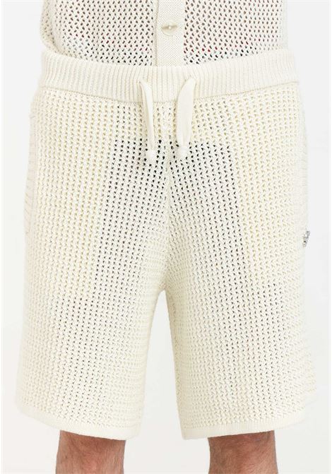 Shorts da uomo color crema trama forata GARMENT WORKSHOP | Shorts | 034347GW018