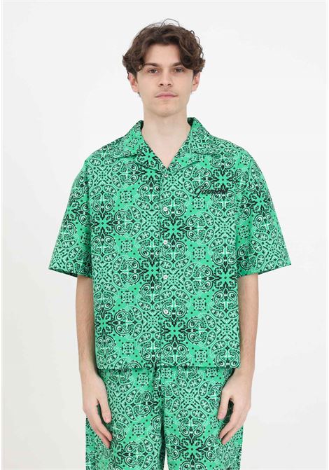 Men's and women's shirt with short sleeves and green pattern GARMENT WORKSHOP | Shirt | S4GMUASI041923