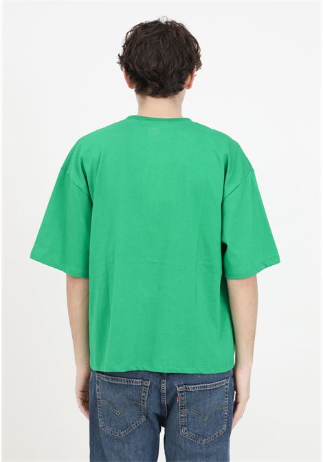 T-shirt verde uomo donna con stampa sul davanti e sul retro in contrasto GARMENT WORKSHOP | T-shirt | S4GMUATH020923