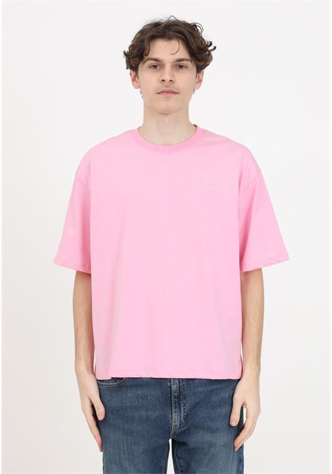 T-shirt rosa uomo donna con logo cucito sul davanti e sul retro GARMENT WORKSHOP | T-shirt | S4GMUATH021042