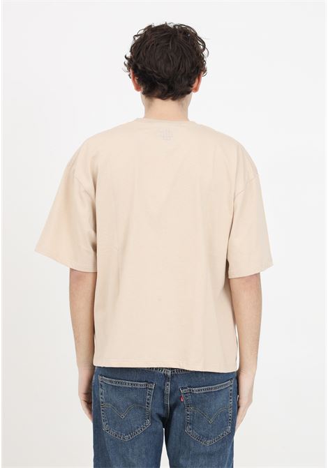 T-shirt beige uomo donna con logo cucito sul davanti e sul retro GARMENT WORKSHOP | T-shirt | S4GMUATH021092
