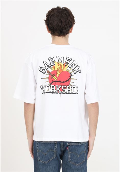 T-shirt bianca uomo donna con stampa sul davanti e sul retro GARMENT WORKSHOP | T-shirt | S4GMUATH022001