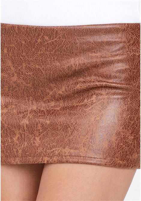 Brown women's mini skirt GLAMOROUS | Skirts | AN4725BROWN CRACKLED PU