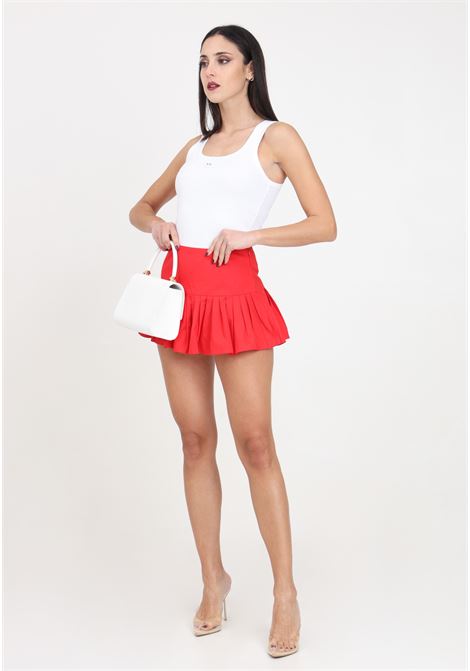 Red women's mini skirt with pleats GLAMOROUS | AN4789POPPY RED