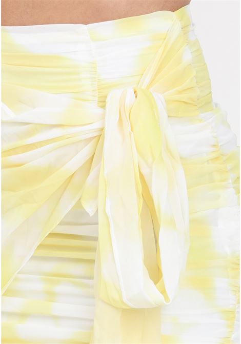 Gonna corta da donna bianca e gialla con fantasia tie-dye GLAMOROUS | CK7437YELLOW PRINT CHIFFON