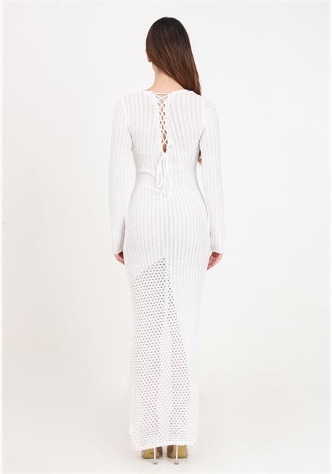 Long white women's dress with embroidered and perforated texture GLAMOROUS | Dresses | CK7447OFF WHITE