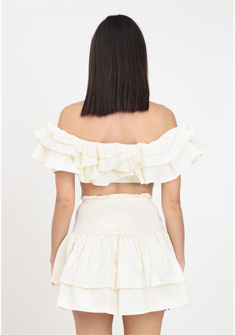 Cream colored short women's skirt GLAMOROUS | Skirts | GC0971CREAM
