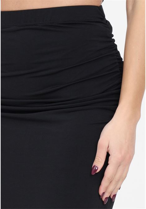 Long black women's skirt with draped effect GLAMOROUS | GS0568BLACK