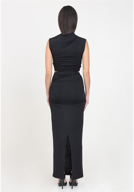 Long black women's skirt with draped effect GLAMOROUS | Skirts | GS0568BLACK