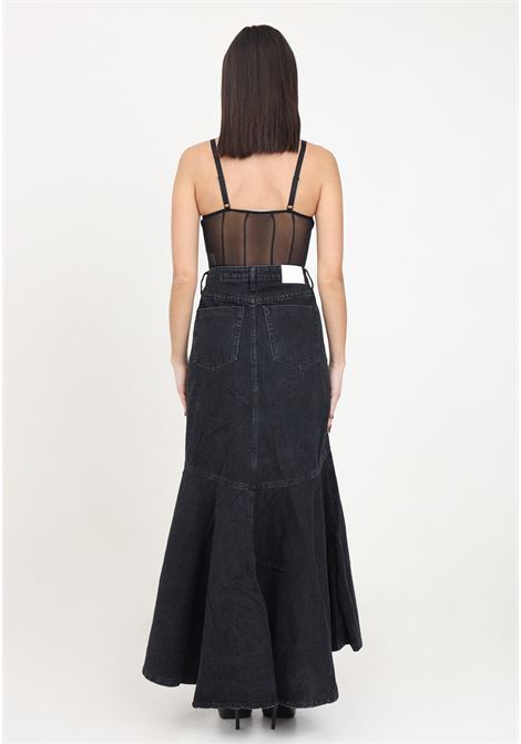 Washed black women's long bell-shaped skirt GLAMOROUS | HC0294WASHED BLACK