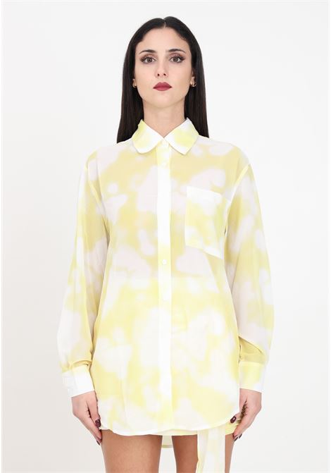 Camicia da donna gialla bianca effetto tie-dye GLAMOROUS | NW0079YELLOW PRINT CHIFFON