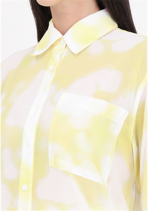 Yellow white tie-dye effect women's shirt GLAMOROUS | Shirt | NW0079YELLOW PRINT CHIFFON