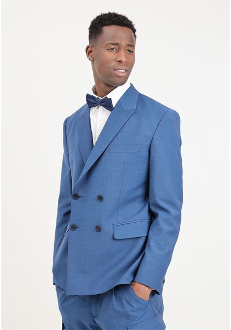 Elegant blue double-breasted men's jacket GOLDEN CRAFT | GC1GSS246617E013