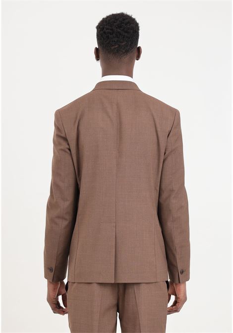 Elegant brown double-breasted men's jacket GOLDEN CRAFT | Blazer | GC1GSS246617M074