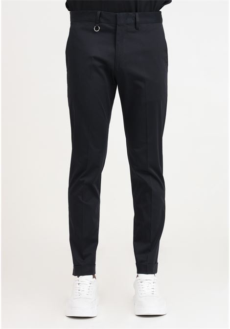 Black men's trousers with decorative ring on the front GOLDEN CRAFT | Pants | GC1PSS246650D001