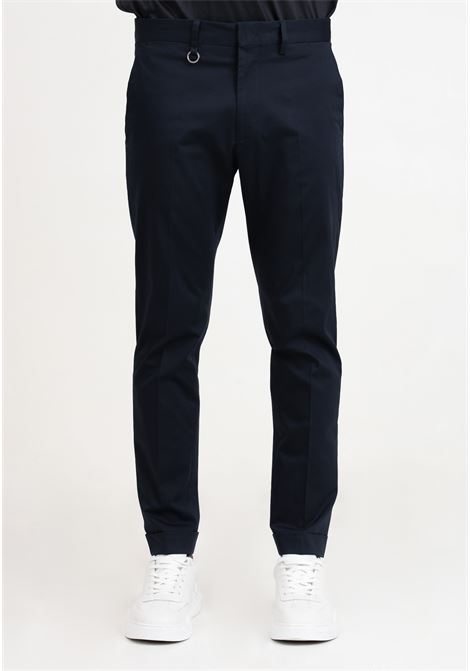 Midnight blue men's trousers with decorative ring on the front GOLDEN CRAFT | GC1PSS246650E044