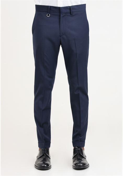 Blue men's trousers with decorative ring on the front GOLDEN CRAFT | GC1PSS246651E042