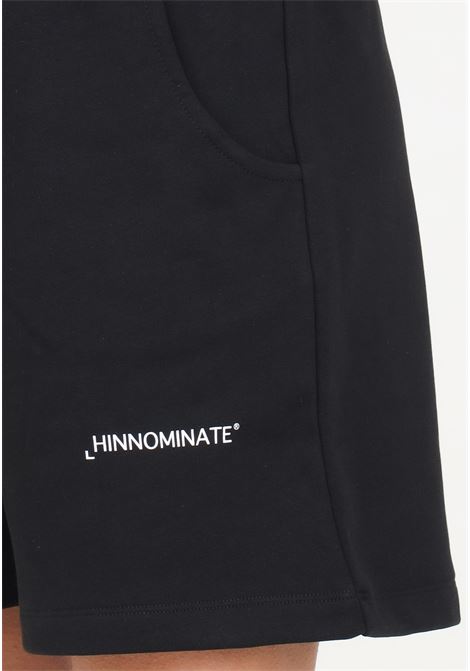 Black women's Bermuda shorts with logo print HINNOMINATE | Shorts | HMABW00123-PTTS0032NE01