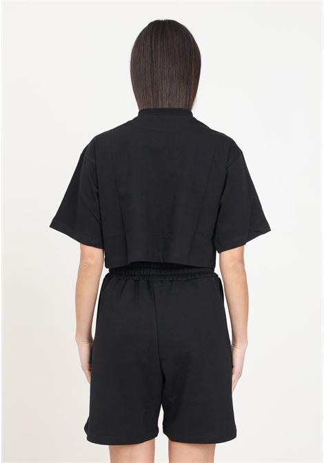 Black crop half-sleeve women's t-shirt HINNOMINATE | T-shirt | HMABW00125-PTTS0043NE01