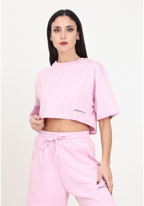 Pink tiaré cropped half-sleeve women's t-shirt HINNOMINATE | HMABW00125-PTTS0043RO10