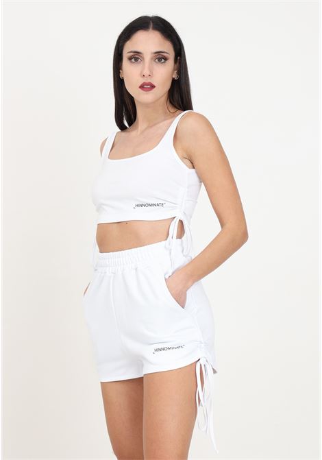White women's shorts with side curls and drawstring HINNOMINATE | Shorts | HMABW00145-PTTS0032BI01