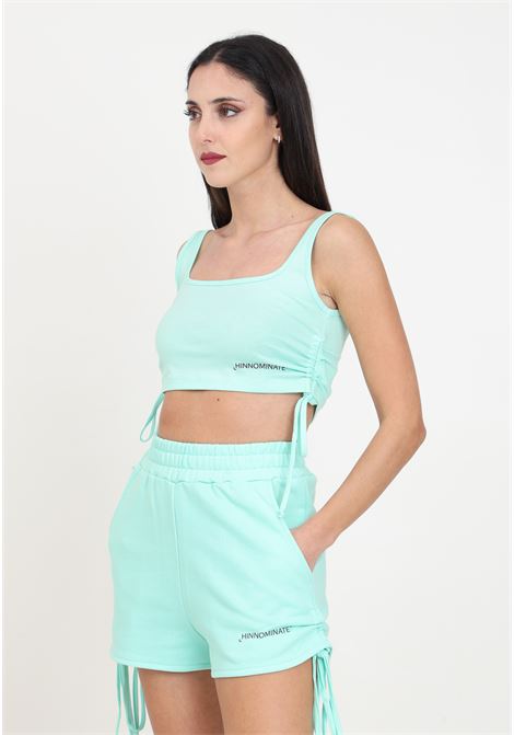Maldives green women's shorts with side curls and drawstring HINNOMINATE | Shorts | HMABW00145-PTTS0032VE14