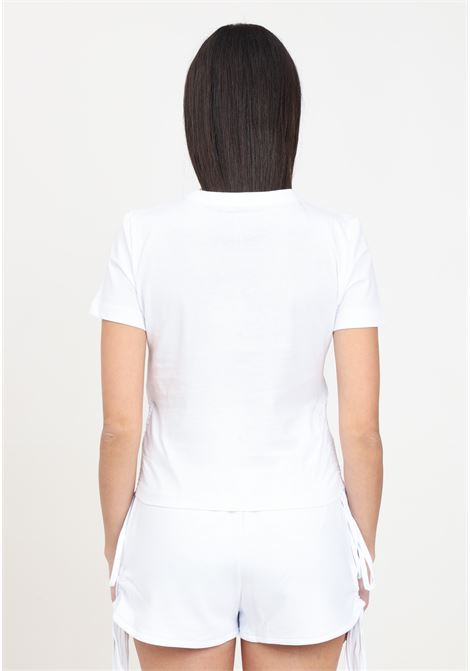 T-shirt da donna bianca a mezza manica con arricciature HINNOMINATE | HMABW00146-PTTS0043BI01