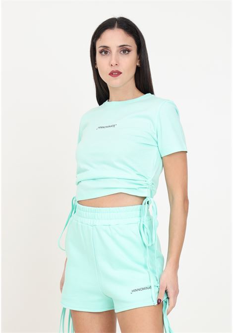 Maldives green women's t-shirt with half sleeves and curls HINNOMINATE | HMABW00146-PTTS0043VE14