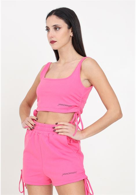 Geranium pink women's top with side curls HINNOMINATE | Tops | HMABW00147-PTTS0043VI16