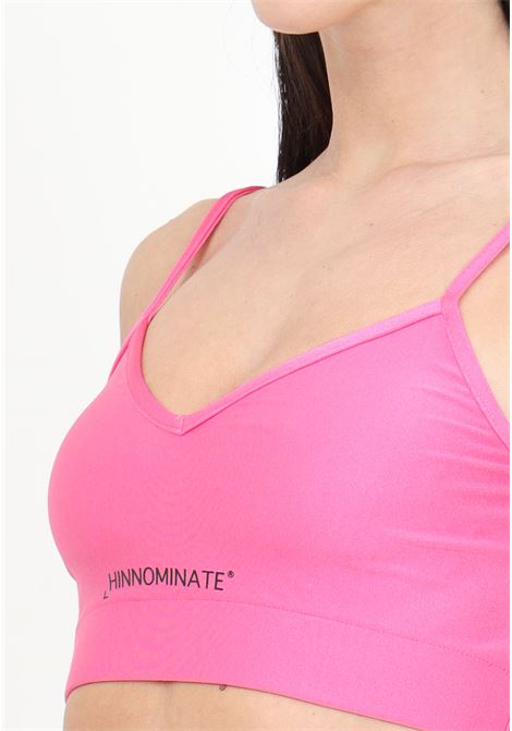 Women's top in geranium pink shiny lycra HINNOMINATE | Tops | HMABW00194-PTTS0001VI16
