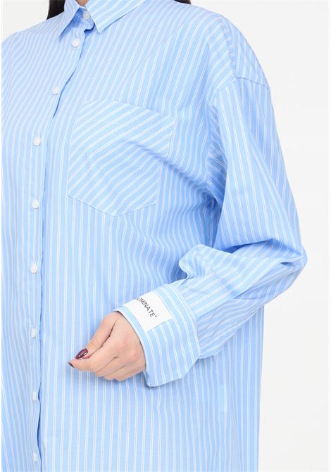 Women's white and light blue striped shirt dress HINNOMINATE | Dresses | HMABW00232-PTTS0231BL02