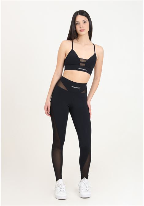 Black women's fitness leggings with silicone print HINNOMINATE | Leggings | HMABW00246-PTTS0233NE01