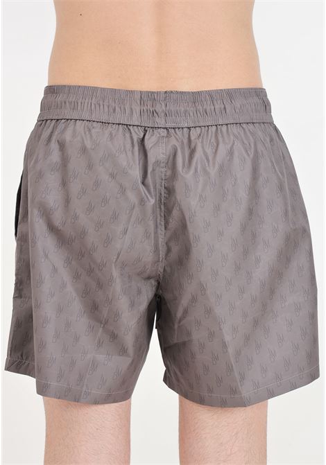 Beige men's swim shorts with all-over monogram print I'M BRIAN | BC2958ALL OVER