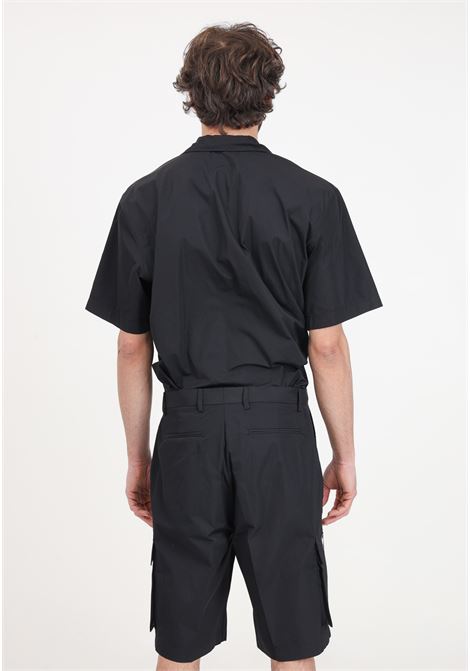 Shorts da uomo neri con tasconi cargo e patch logo laterale I'M BRIAN | Shorts | BE2860009