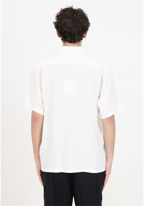 White linen effect men's shirt with short sleeves I'M BRIAN | CA2868002