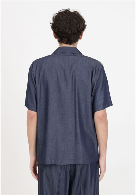 Blue men's shirt with denim effect I'M BRIAN | Shirt | CA2884005