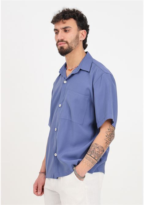 Avion blue men's shirt with short sleeves I'M BRIAN | Shirt | CA2889AVION