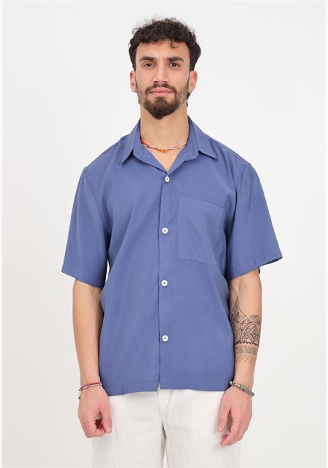 Avion blue men's shirt with short sleeves I'M BRIAN | Shirt | CA2889AVION