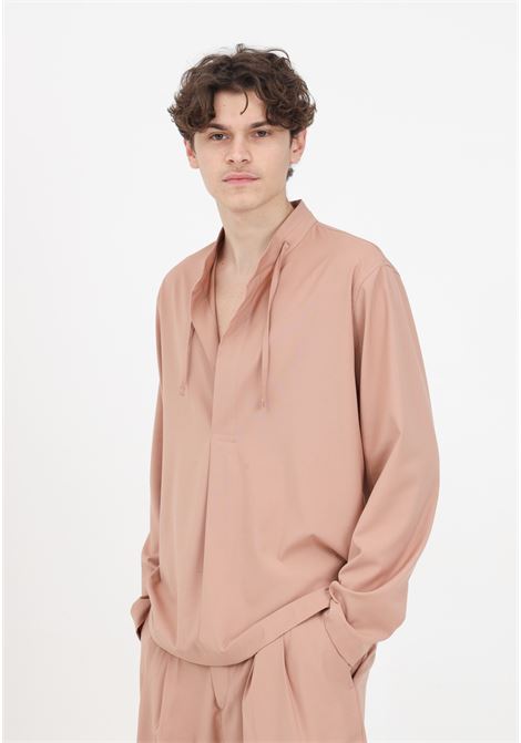 Powder pink men's shirt with laces I'M BRIAN | Shirt | CA2895CIPRIA