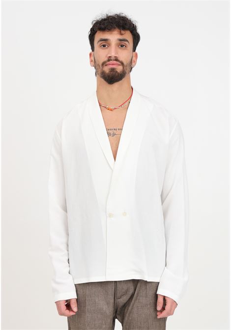 White men's shirt with shawl collar I'M BRIAN | Shirt | CA2898002