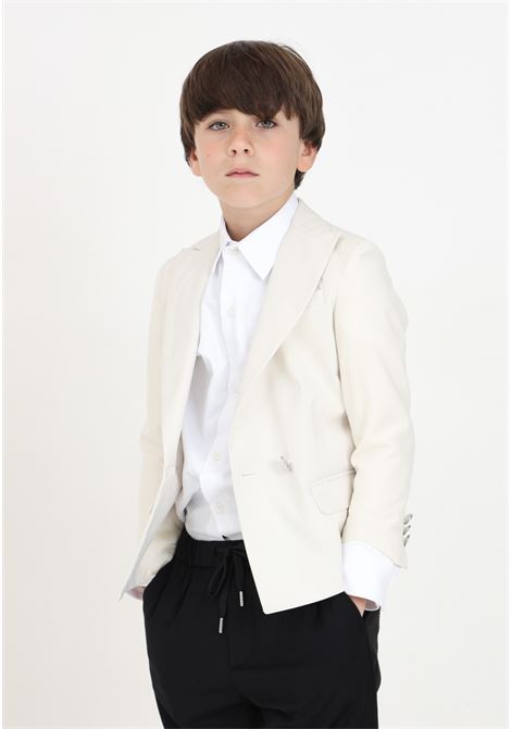 Creamy white double-breasted jacket for children I'M BRIAN | Blazer | GIA2817JPANNA