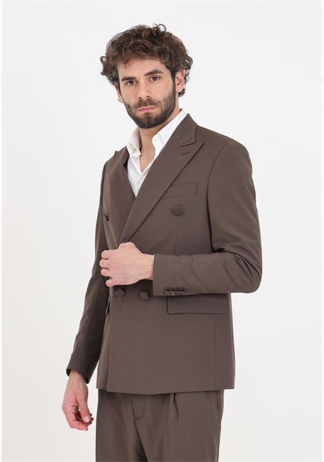 Brown double-breasted men's jacket I'M BRIAN | GIA2823020