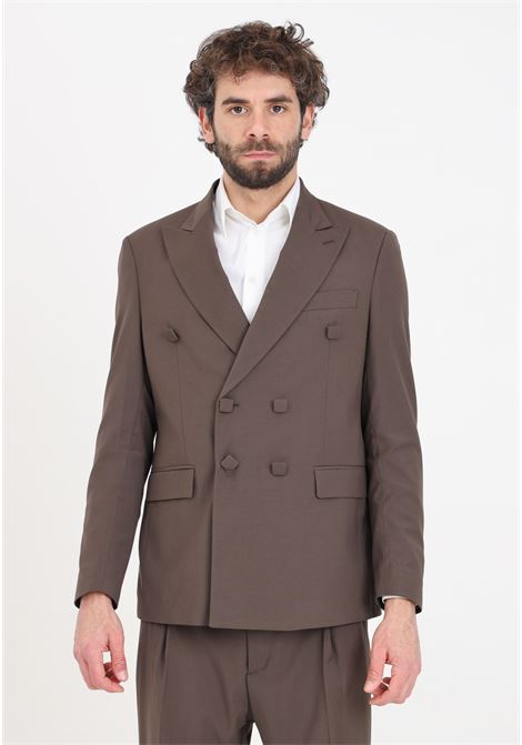 Brown double-breasted men's jacket I'M BRIAN | GIA2823020