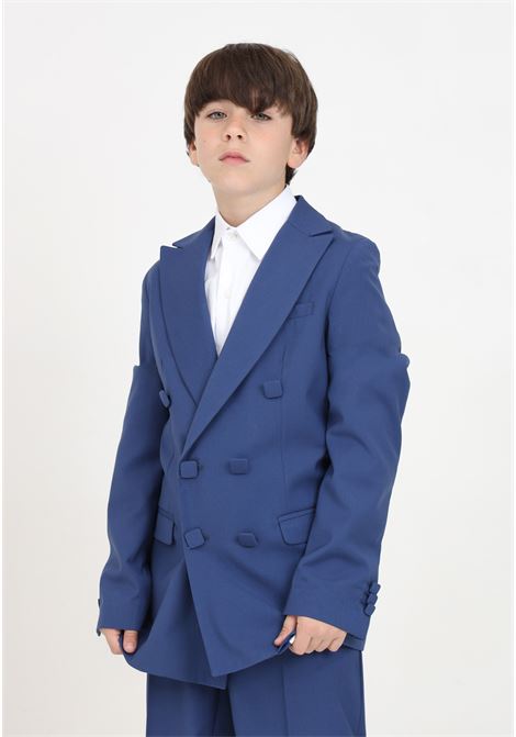 Blue double-breasted jacket for children I'M BRIAN | Blazer | GIA2823JAVION