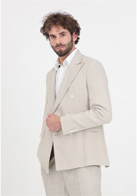 Elegant beige linen men's jacket I'M BRIAN | Blazer | GIA28280025