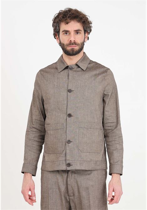Brown men's shirt with large pockets on the front I'M BRIAN | GIU2900020