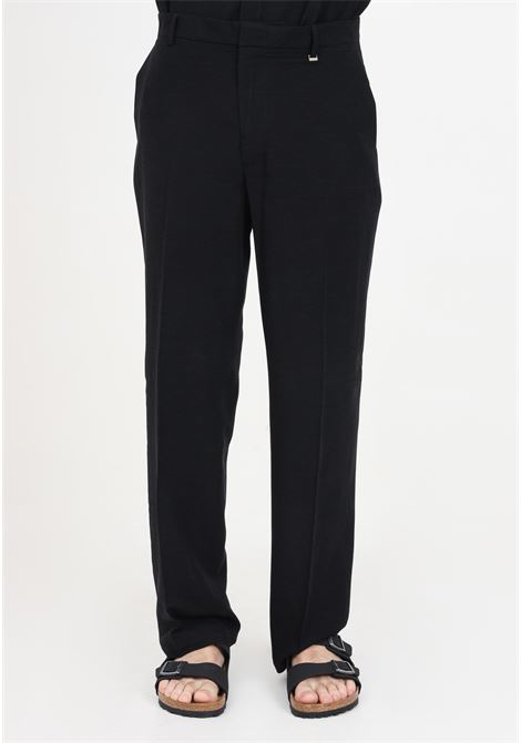 Black linen blend men's trousers I'M BRIAN | Pants | PA2812009