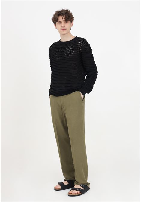 Green linen blend men's trousers I'M BRIAN | PA2812VERD