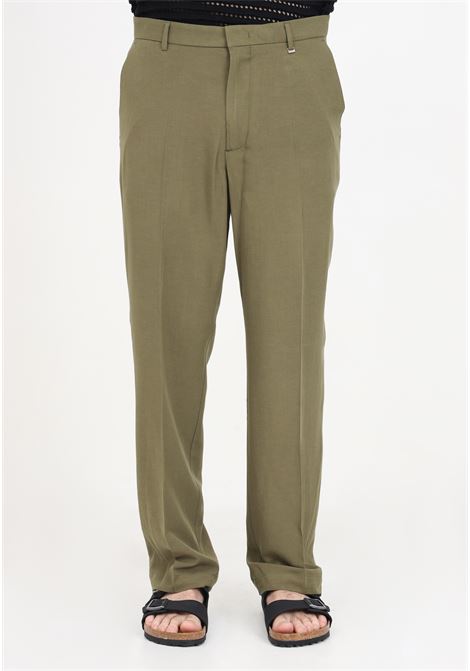 Pantaloni verdi da uomo misto lino I'M BRIAN | Pantaloni | PA2812VERD