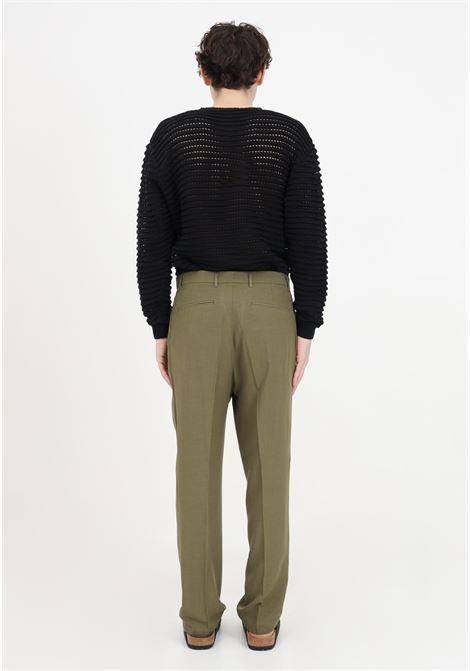 Green linen blend men's trousers I'M BRIAN | PA2812VERD